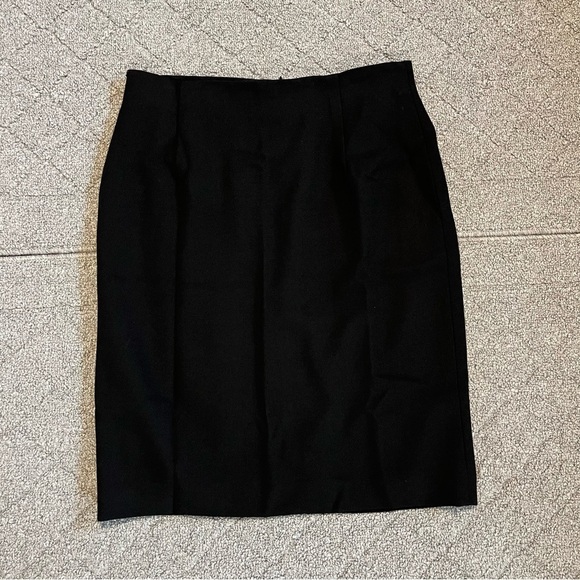 Rena Rowan for Saville Wool Skirt Womens Size 16 Black Lined Slit Pencil Vintage - Picture 1 of 11